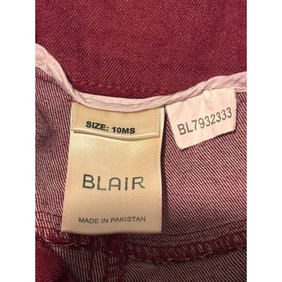 Blair Womens 10MS Burgundy Denim Stretch Pants - Picture 3 of 7